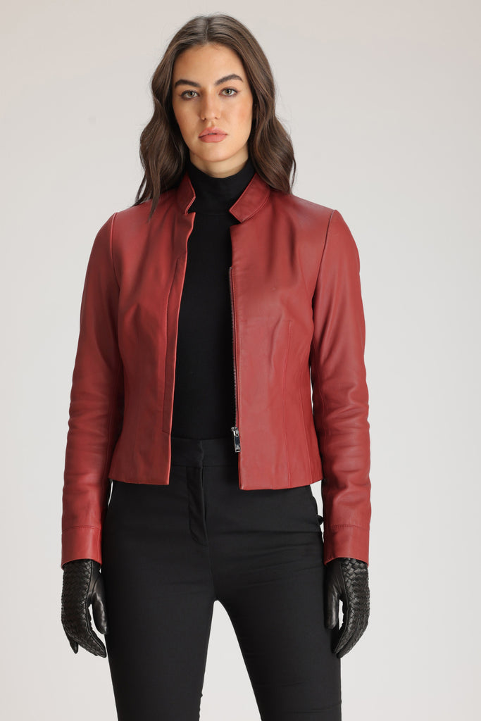Danier red leather jacket Clearance